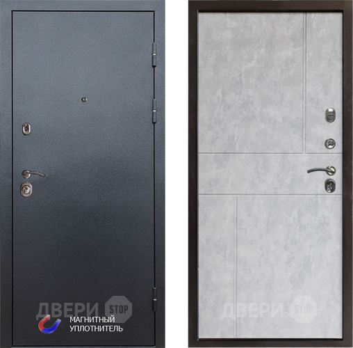 Входная металлическая Дверь Престиж Графит Горизонт Бетон светлый в Пушкино