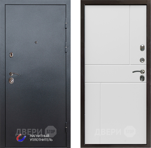 Входная металлическая Дверь Престиж Графит Горизонт Бетон белый в Пушкино