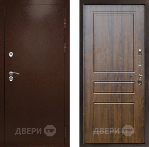 Входная металлическая Дверь Престиж TERMO с терморазрывом Снегирь Медь Классика Дуб в Пушкино