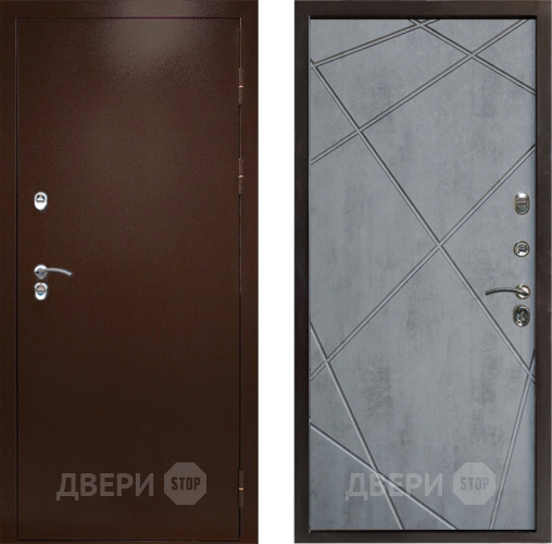 Дверь Престиж TERMO с терморазрывом Снегирь Медь Лучи Бетон темный в Пушкино