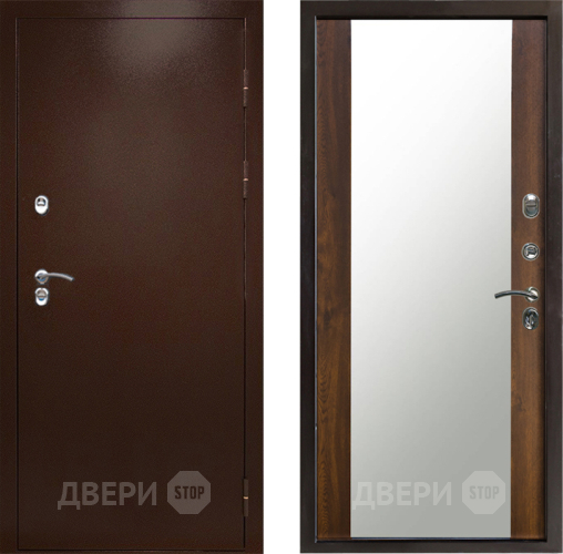 Входная металлическая Дверь Престиж TERMO с терморазрывом Снегирь Медь Зеркало Дуб в Пушкино