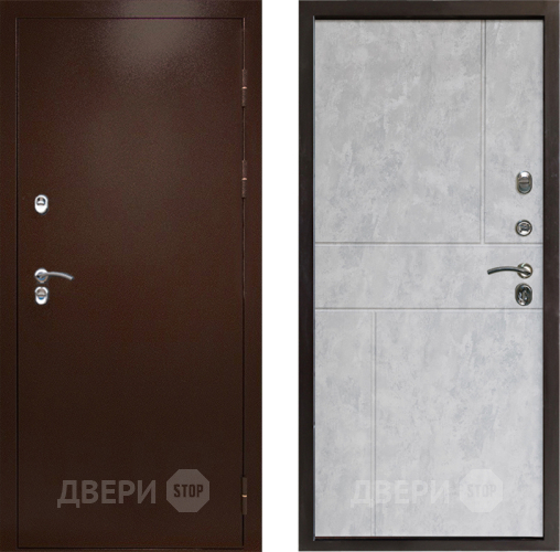 Входная металлическая Дверь Престиж TERMO с терморазрывом Снегирь Медь Горизонт Бетон светлый в Пушкино