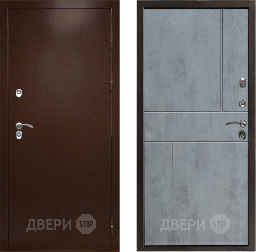 Дверь Престиж TERMO с терморазрывом Снегирь Медь Горизонт Бетон темный в Пушкино