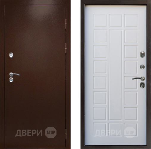 Входная металлическая Дверь Престиж TERMO с терморазрывом Снегирь Медь Престиж Белое дерево в Пушкино