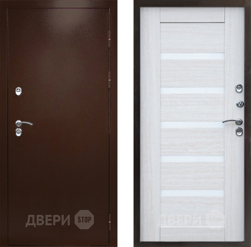 Входная металлическая Дверь Престиж TERMO с терморазрывом Снегирь Медь Царга Лиственница белая в Пушкино