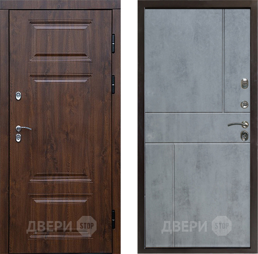 Входная металлическая Дверь Престиж TERMO с терморазрывом Премиум Орех Горизонт Бетон темный в Пушкино