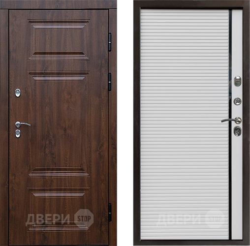 Входная металлическая Дверь Престиж TERMO с терморазрывом Премиум Орех Porte Белый в Пушкино