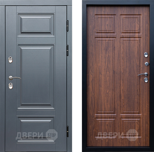 Дверь Престиж TERMO с терморазрывом Премиум Грэй Премиум Орех темный в Пушкино