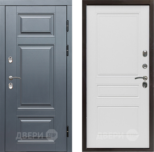 Входная металлическая Дверь Престиж TERMO с терморазрывом Премиум Грэй Классика Лиственница белая в Пушкино