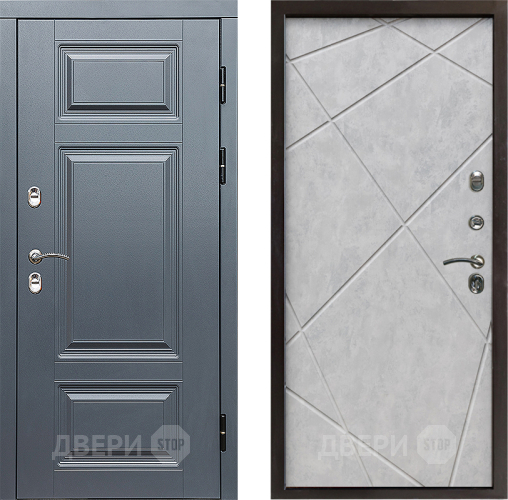 Дверь Престиж TERMO с терморазрывом Премиум Грэй Лучи Бетон светлый в Пушкино