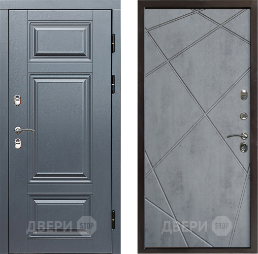 Входная металлическая Дверь Престиж TERMO с терморазрывом Премиум Грэй Лучи Бетон темный в Пушкино