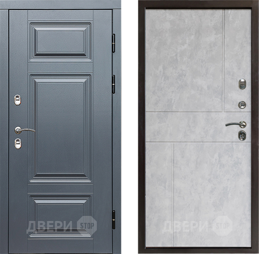 Дверь Престиж TERMO с терморазрывом Премиум Грэй Горизонт Бетон светлый в Пушкино