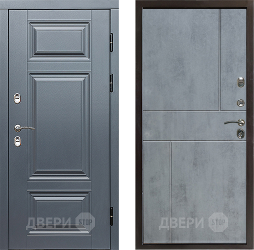 Входная металлическая Дверь Престиж TERMO с терморазрывом Премиум Грэй Горизонт Бетон темный в Пушкино