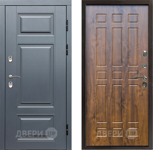 Входная металлическая Дверь Престиж TERMO с терморазрывом Премиум Грэй Спарта Дуб в Пушкино