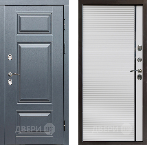 Входная металлическая Дверь Престиж TERMO с терморазрывом Премиум Грэй Porte Белый в Пушкино