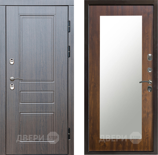 Входная металлическая Дверь Престиж TERMO с терморазрывом Классика Зеркало пастораль Дуб в Пушкино