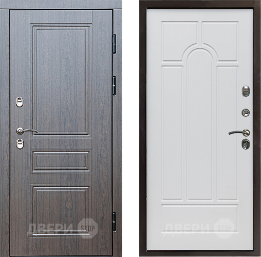 Входная металлическая Дверь Престиж TERMO с терморазрывом Классика Арка Белое дерево в Пушкино