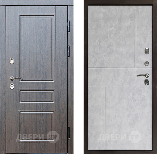 Входная металлическая Дверь Престиж TERMO с терморазрывом Классика Горизонт Бетон светлый в Пушкино