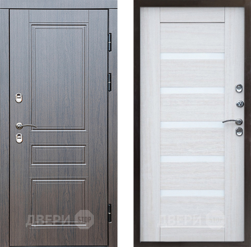 Входная металлическая Дверь Престиж TERMO с терморазрывом Классика Царга Лиственница белая в Пушкино