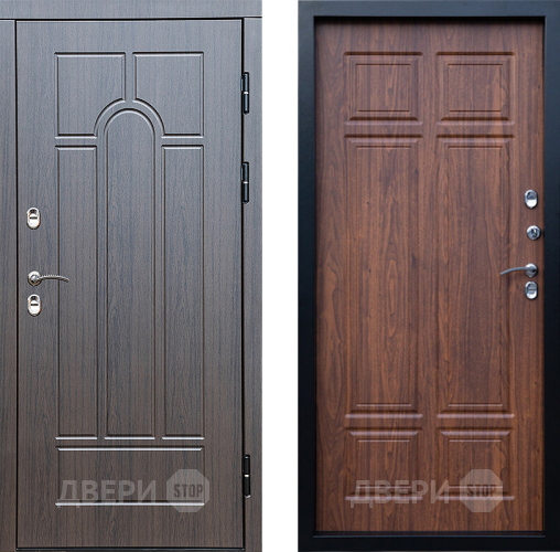 Входная металлическая Дверь Престиж TERMO с терморазрывом Арка Премиум Орех темный в Пушкино