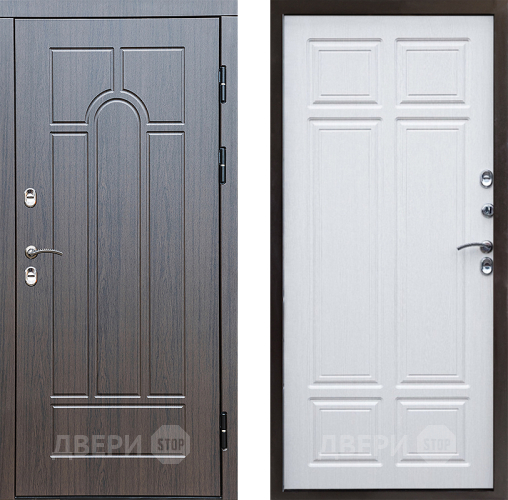 Входная металлическая Дверь Престиж TERMO с терморазрывом Арка Премиум Лиственница белая в Пушкино