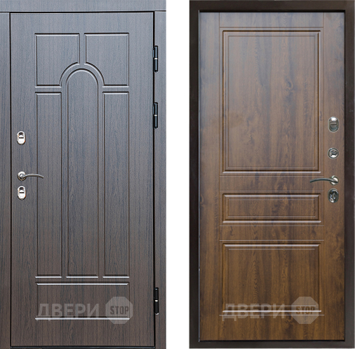 Входная металлическая Дверь Престиж TERMO с терморазрывом Арка Классика Дуб в Пушкино