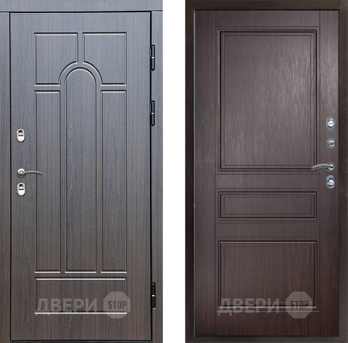 Входная металлическая Дверь Престиж TERMO с терморазрывом Арка Классика Венге в Пушкино