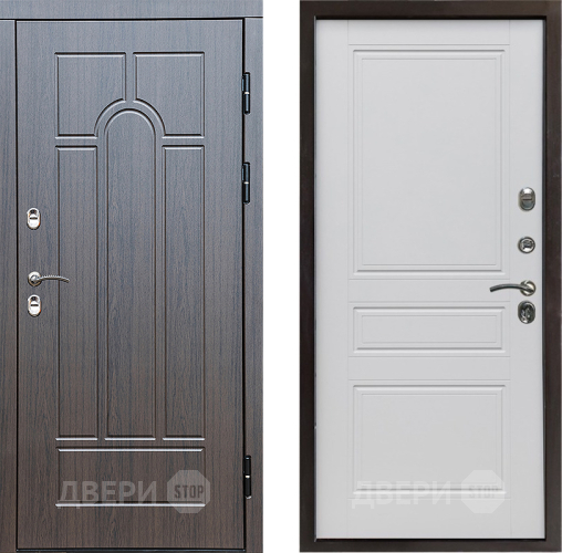 Входная металлическая Дверь Престиж TERMO с терморазрывом Арка Классика Белый матовый в Пушкино