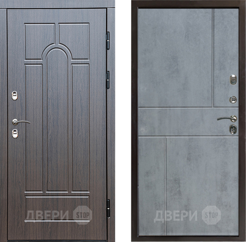 Входная металлическая Дверь Престиж TERMO с терморазрывом Арка Горизонт Бетон темный в Пушкино