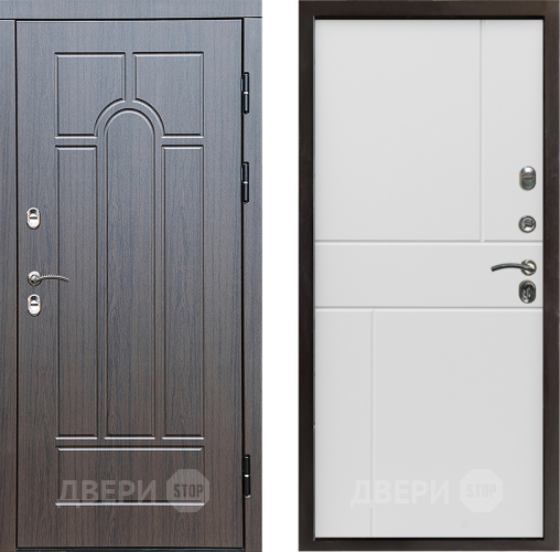 Входная металлическая Дверь Престиж TERMO с терморазрывом Арка Горизонт Бетон белый в Пушкино