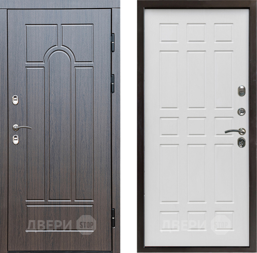 Входная металлическая Дверь Престиж TERMO с терморазрывом Арка Спарта Белое дерево в Пушкино