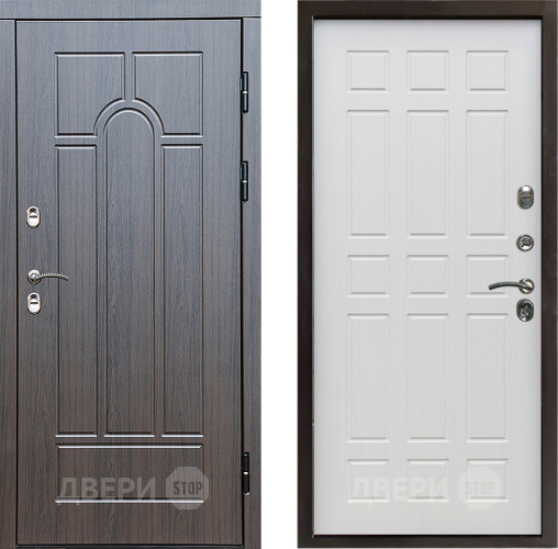 Входная металлическая Дверь Престиж TERMO с терморазрывом Арка Спарта Лиственница белая в Пушкино