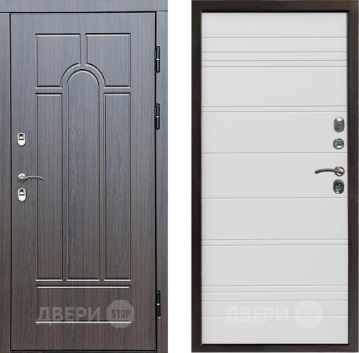 Входная металлическая Дверь Престиж TERMO с терморазрывом Арка Line Белый в Пушкино