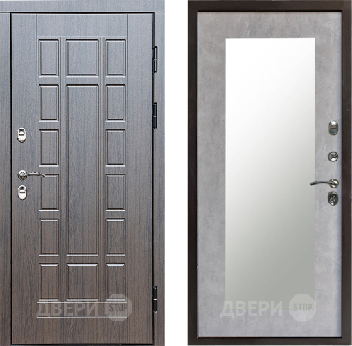 Входная металлическая Дверь Престиж TERMO с терморазрывом Престиж Зеркало пастораль Бетон светлый в Пушкино