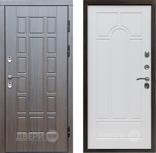 Входная металлическая Дверь Престиж TERMO с терморазрывом Престиж Арка Белое дерево в Пушкино