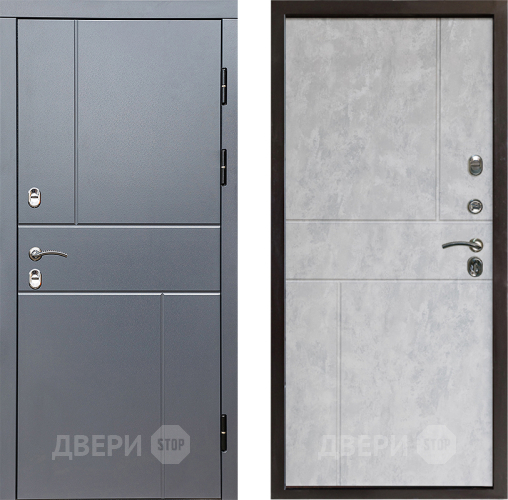 Входная металлическая Дверь Престиж TERMO с терморазрывом Горизонт Грэй Горизонт Бетон светлый в Пушкино