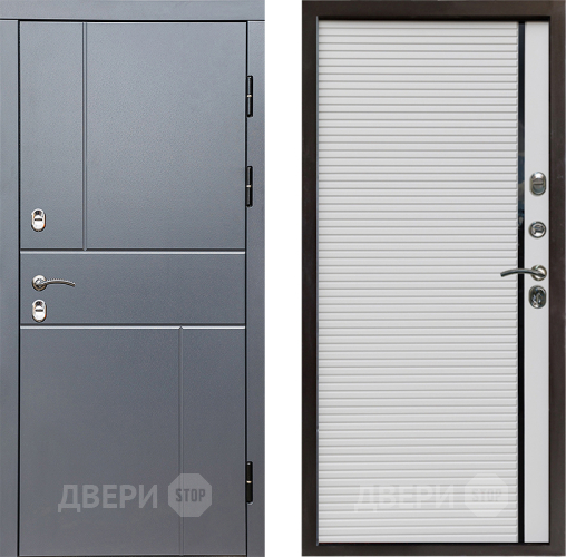 Входная металлическая Дверь Престиж TERMO с терморазрывом Горизонт Грэй Porte Белый в Пушкино