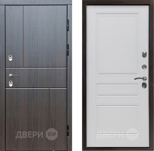 Входная металлическая Дверь Престиж TERMO с терморазрывом Горизонт Венге Классика Белый матовый в Пушкино