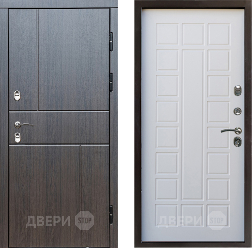 Входная металлическая Дверь Престиж TERMO с терморазрывом Горизонт Венге Престиж Белое дерево в Пушкино