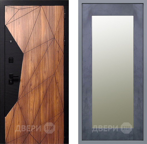 Дверь Заводские двери Морра Зеркало Модерн Бетон темный в Пушкино