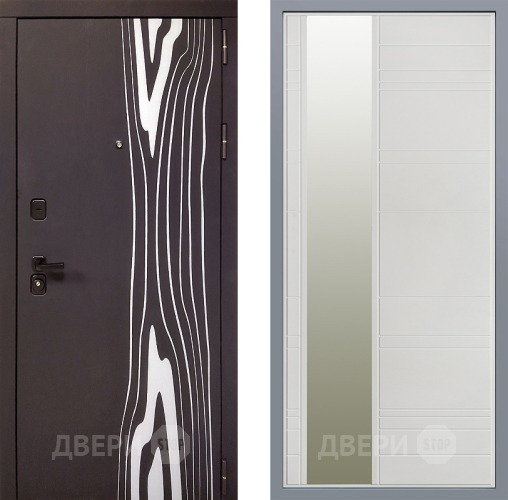 Дверь Заводские двери Леванте Зеркало Лира Белый софт в Пушкино