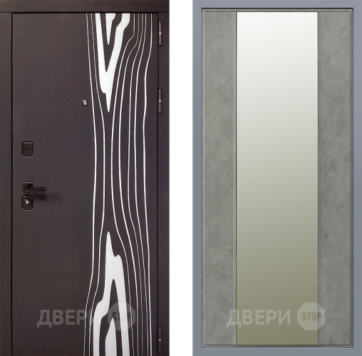 Дверь Заводские двери Леванте Зеркало Макси Бетон темный в Пушкино