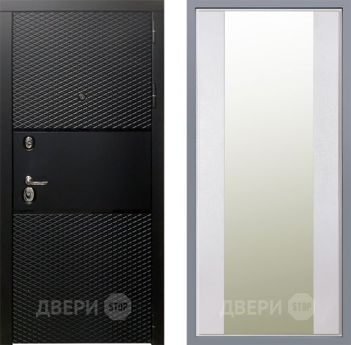 Дверь Заводские двери Тефлон Зеркало Макси Белый шелк в Пушкино