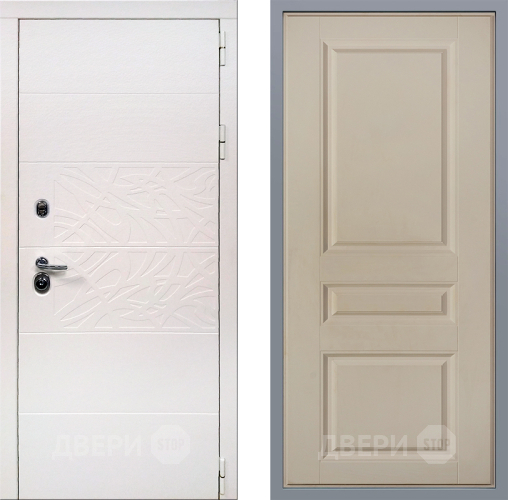 Дверь Заводские двери Дэко Вайт Стокгольм Шампань в Пушкино