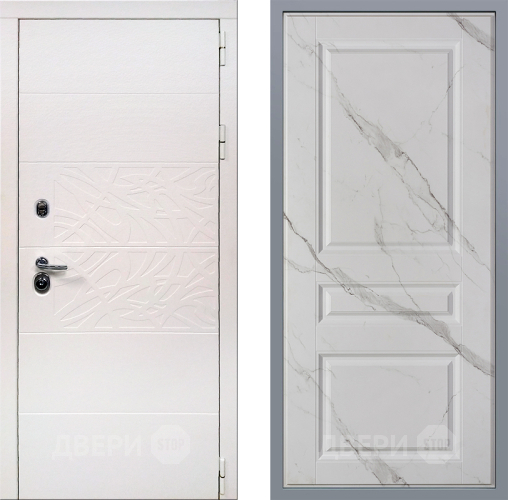 Дверь Заводские двери Дэко Вайт Стокгольм Мрамор белый в Пушкино