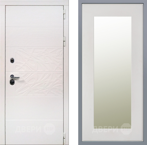 Дверь Заводские двери Дэко Вайт Зеркало Модерн Белый софт в Пушкино