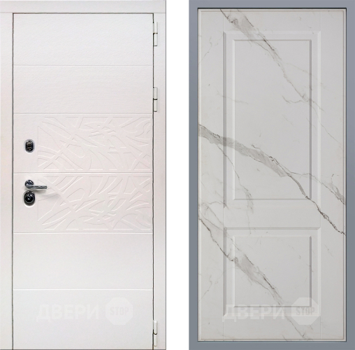 Дверь Заводские двери Дэко Вайт Доррен Мрамор белый в Пушкино