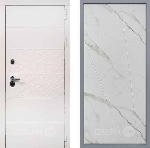 Дверь Заводские двери Дэко Вайт Флитта Мрамор белый в Пушкино