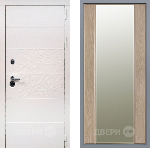 Дверь Заводские двери Дэко Вайт Зеркало Макси Беленый дуб в Пушкино