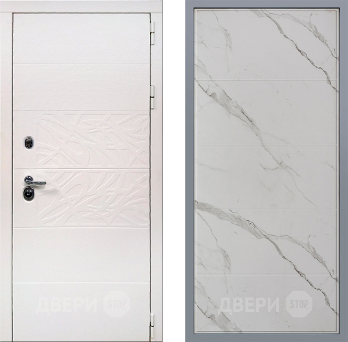 Дверь Заводские двери Дэко Вайт Тривия Мрамор белый в Пушкино